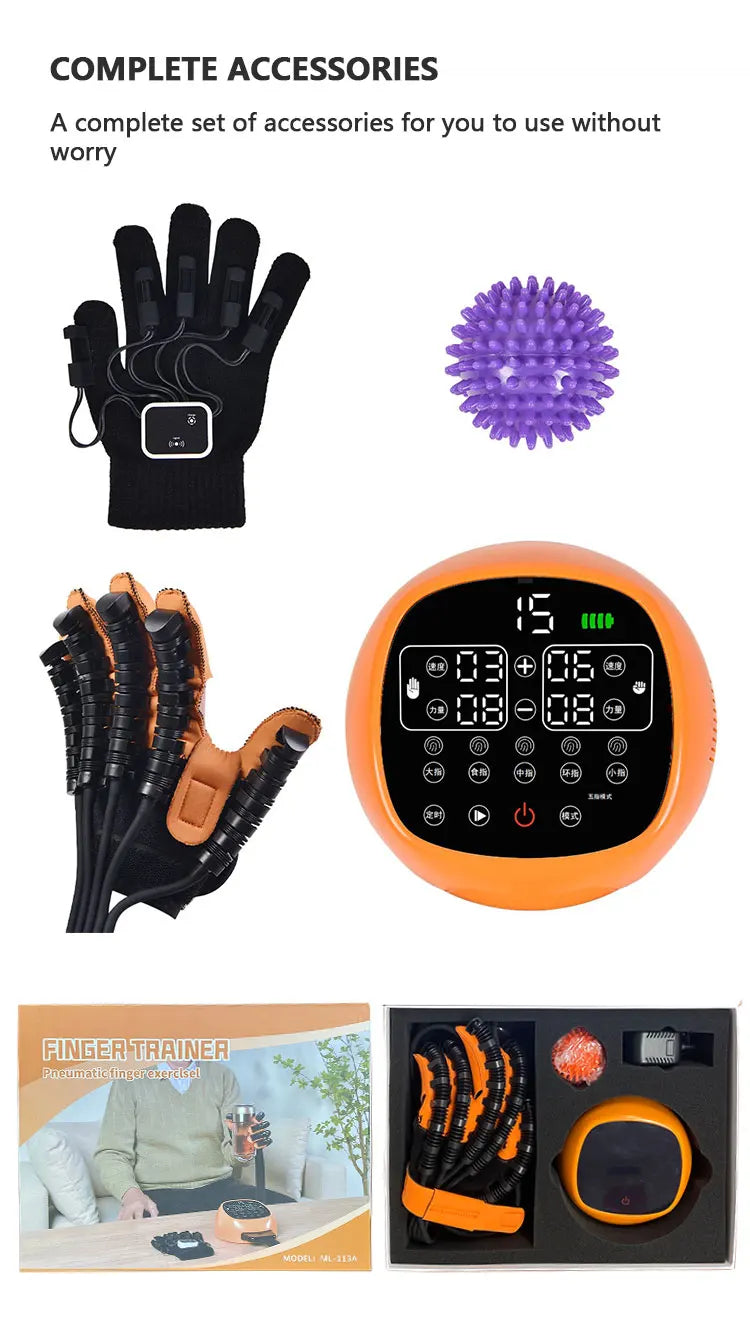 Luva pneumática robô com sensor de movimento contralateral