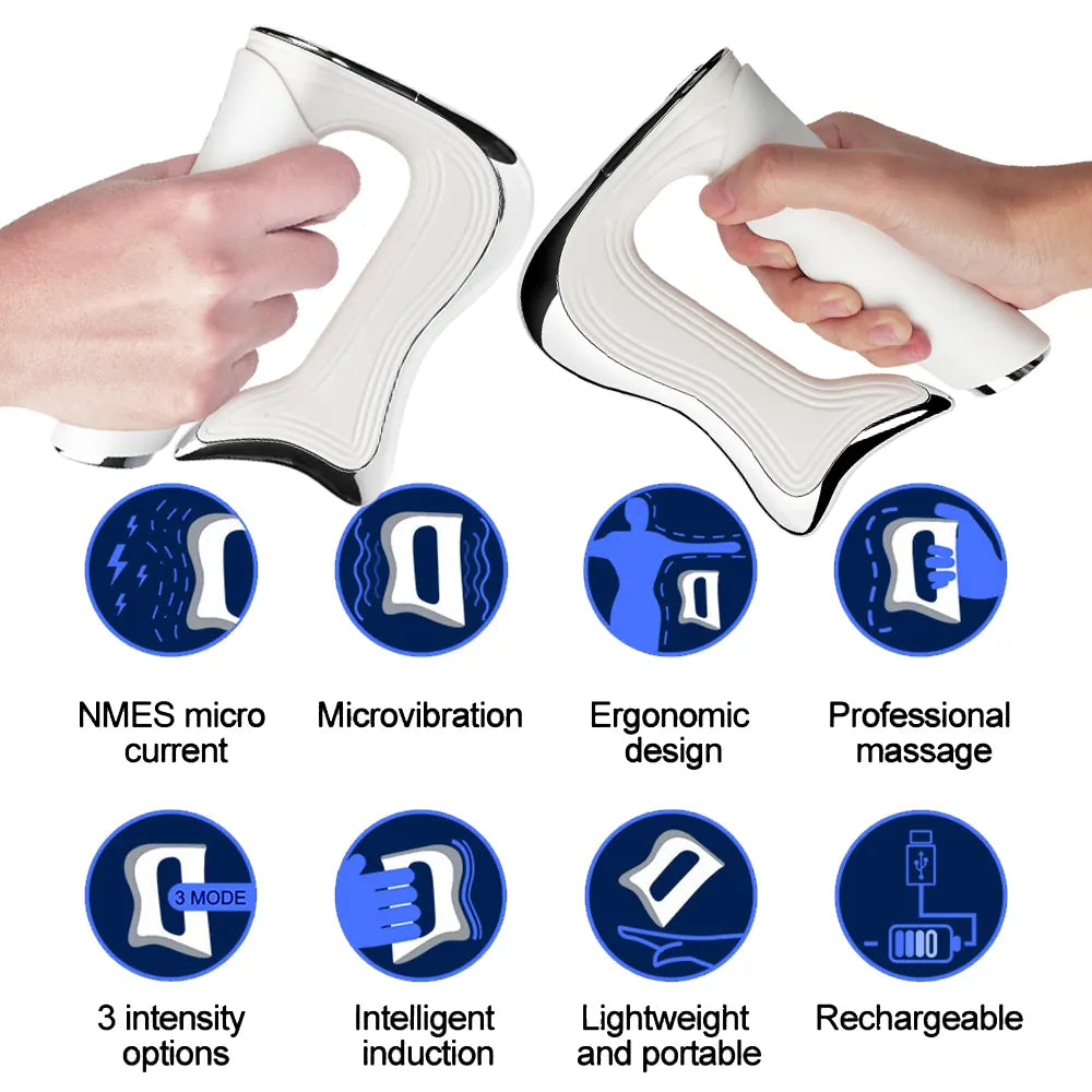 Massageador miofascial elétrico com microcorrente