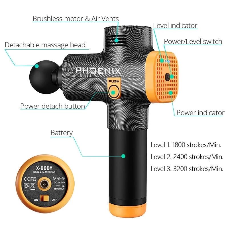 Pistola de massagem Phoemix A2